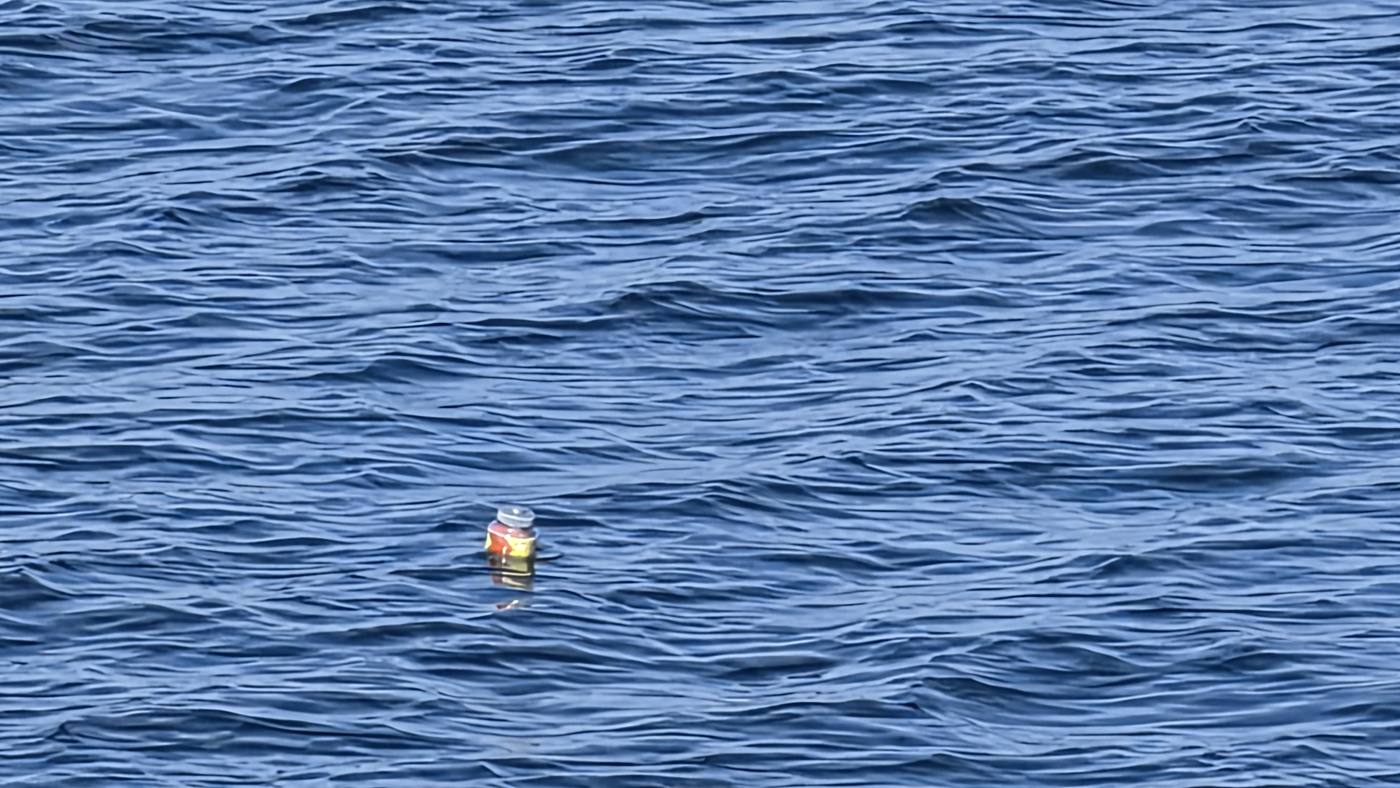 La bouteille qui flotte au large dans le golfe